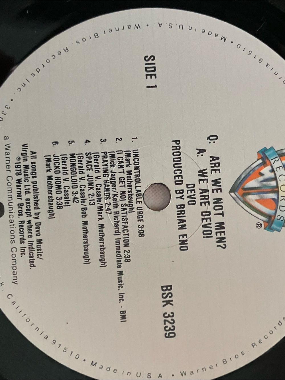 Vintage 1978 First Pressing Devo “Q:Are We Not Men? A:We Are Devo!” Vinyl - Picture 6 of 11